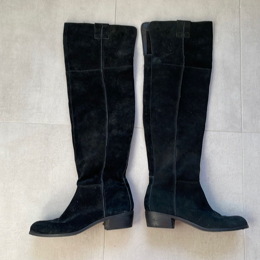 Sam Edelman Black Suede Over-The-Knees Boots, Sz.9